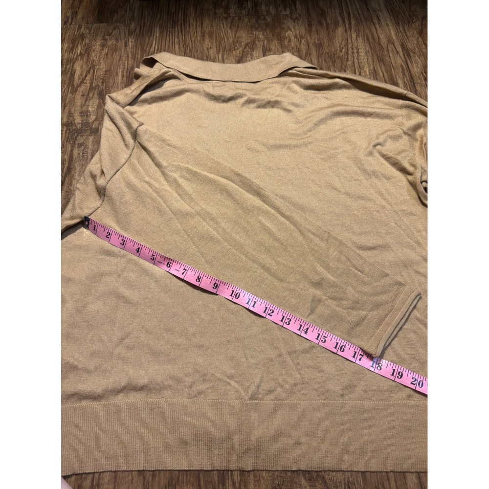 Banana Republic‎ Merino Wool Polo Sweater XXL 2xl Tan V-Neck Long Sleeve basic - Picture 7 of 7